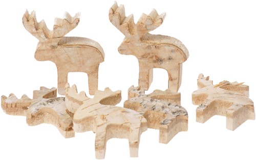 Nature wood slices moose set of 6