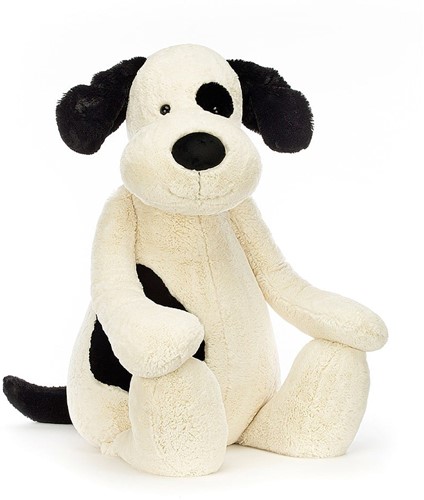 Jellycat Kuscheltier Bashful Black & Cream Puppy Gigantisch