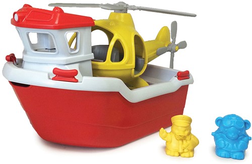 Green Toys Rettungsboot mit Hubschrauber