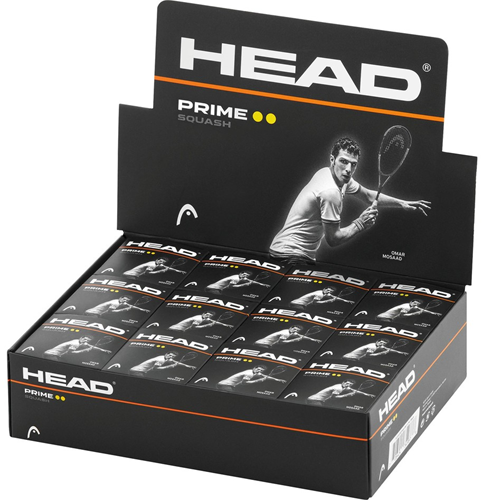 Head Prime Squash Balls - Double Yellow Dot - Box of 12 -  -