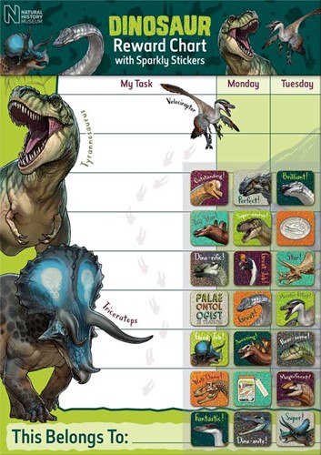 NATURAL HISTORY MUSEUM DINOSAURS EVERYDAY REWARD CHART WITH