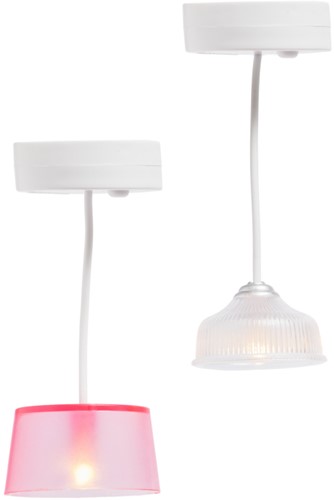 Lundby Set - Hanglampen (wit/roze)